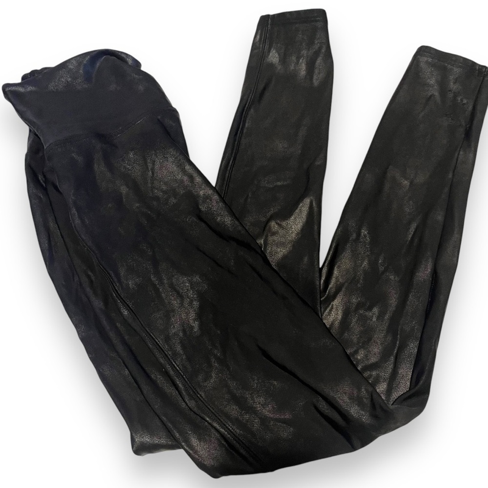 Spanx 2437 Women's Faux Leather Large Leggings - Black